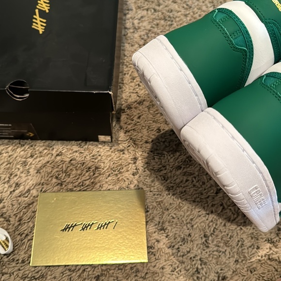 NIB Never Worn New Converse Fastbreak Hi “No Easy Buckets” size 10 Green/Wht - Picture 4 of 9